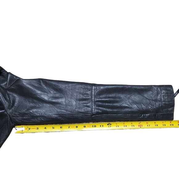 Oasis Black Leather Moto Jacket Size-M - Picture 12 of 12